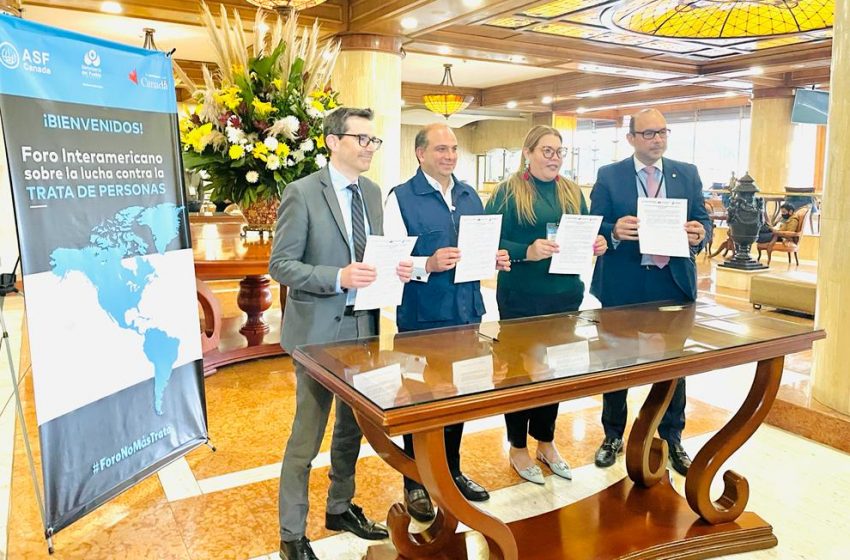  Defensorías de Colombia, Panamá, Honduras y Abogados Sin Fronteras firman declaración Del Foro Interamericano sobre la lucha contra la Trata De Personas