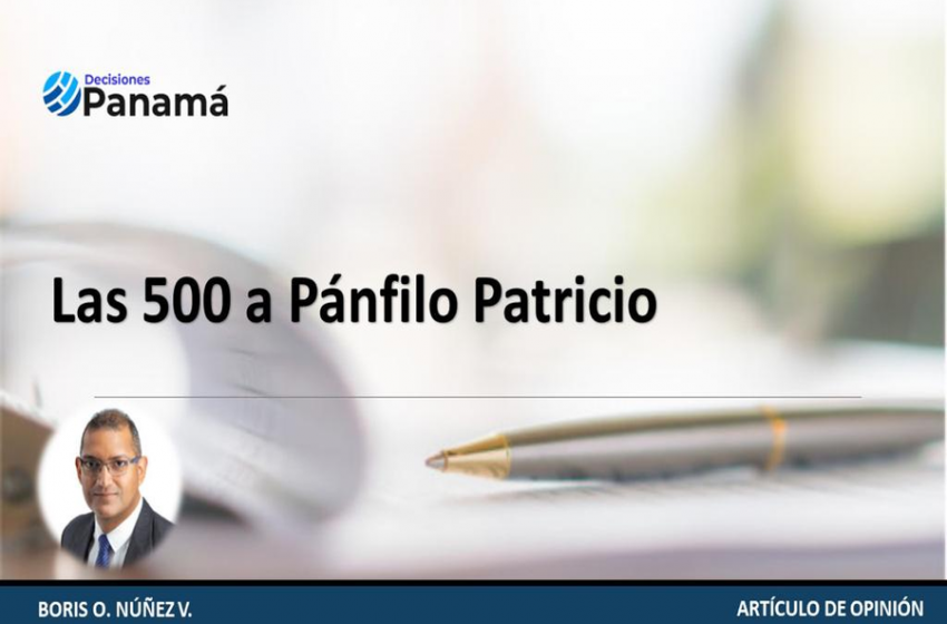 Las 500 a Pánfilo Patricio – “La ocupación de los espacios de poder”   