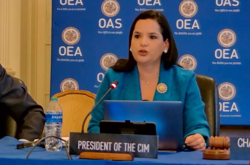  Ministra María Inés Castillo en calidad de presidenta de la CIM participó en Consejo Permanente de la OEA