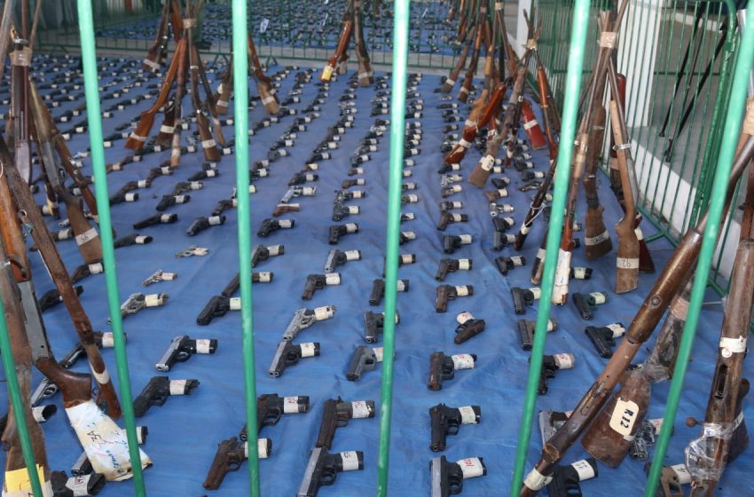  Más de mil armas de fuego fueron destruidas durante una ceremonia en la Policía Nacional