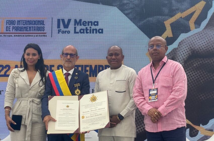 Presidente del PARLATINO recibe distinción en Colombia y aboga por fortalecer democracias inclusivas