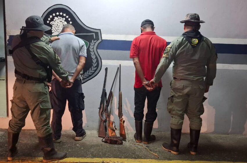  Tres sujetos son aprehendidos con armas y carne de saíno en el Parque San San Pond Sak