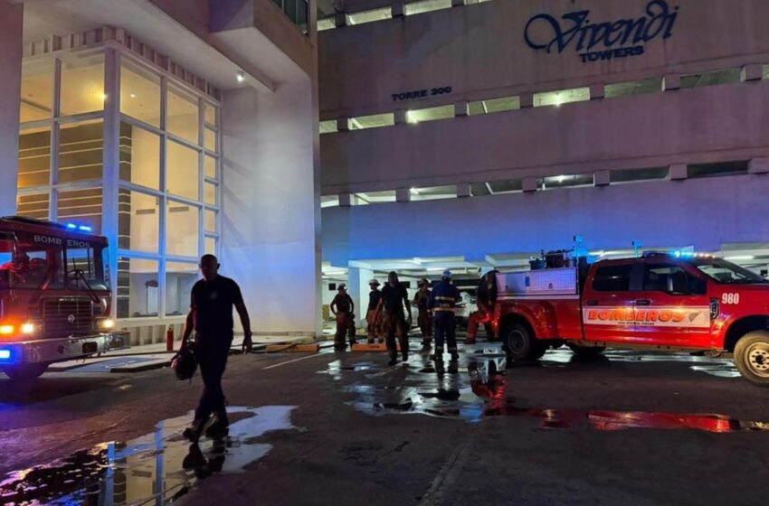  Más de 20 personas resultan afectadas por inhalación de humo tras incendio en estacionamiento de Vivendi Towers