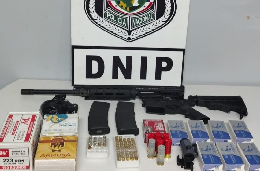  Policía Nacional y Ministerio Público incautan fusil y municiones en San Miguelito